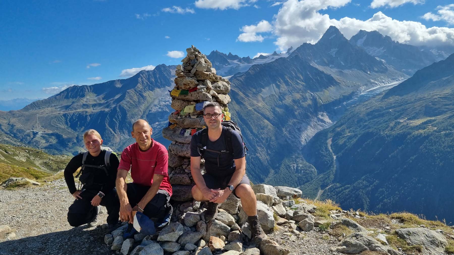 View from the Aiguille Rouges Nature Reserve with the Mer de Glace which is part of the Mont Blanc Massif in the background