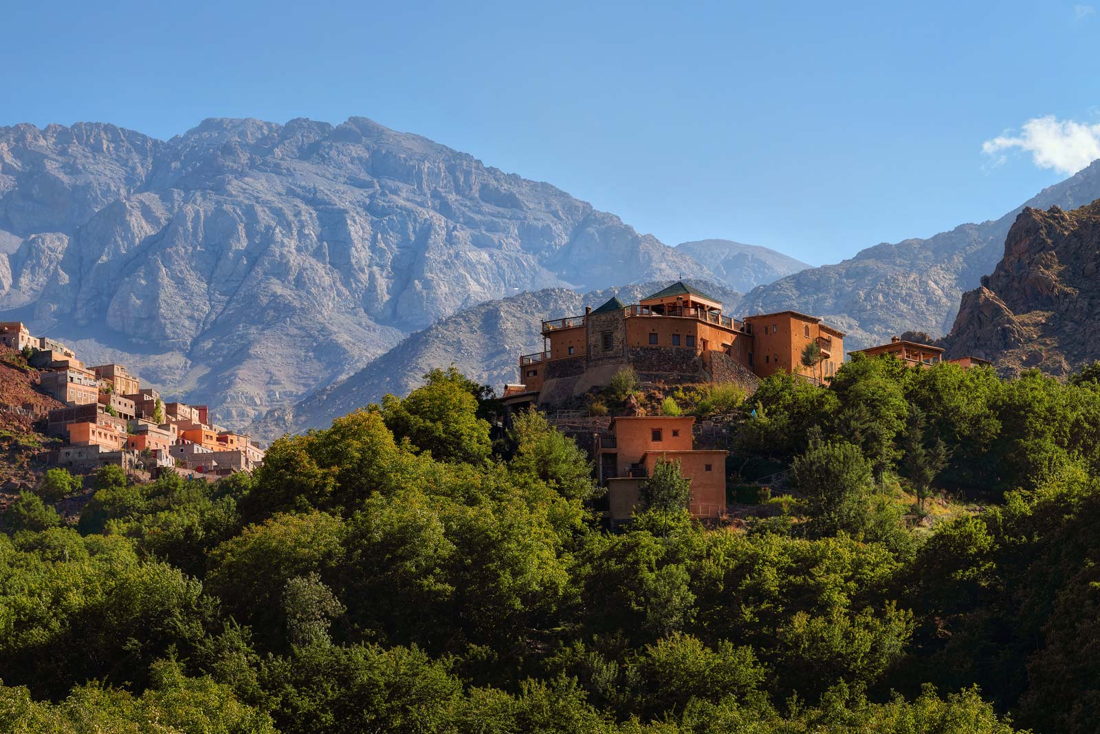 A view of Kasbah du Toubkal, Imlil in the Atlas Mountains