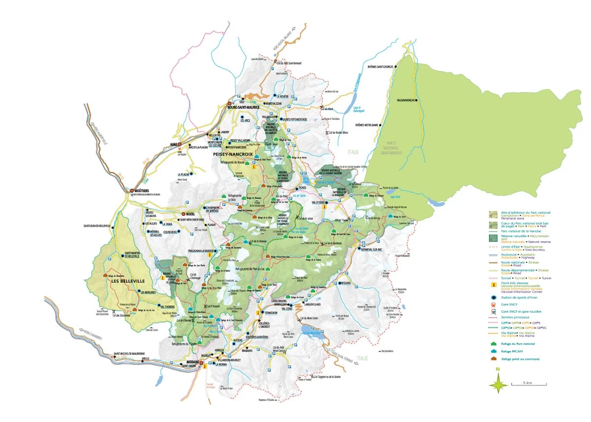 Map of the Vanoise National Park