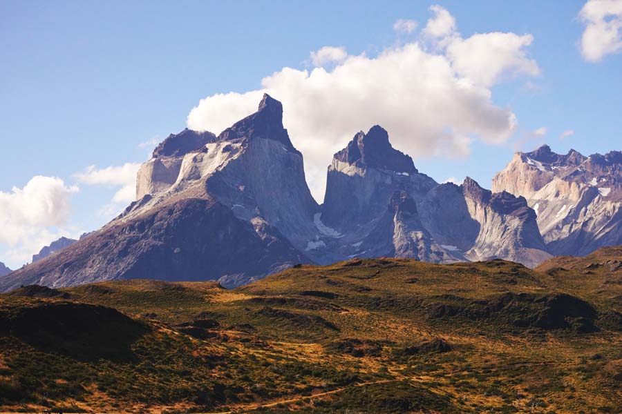 A photo of the Paine Horns Massif in the Torres del Paine National Park