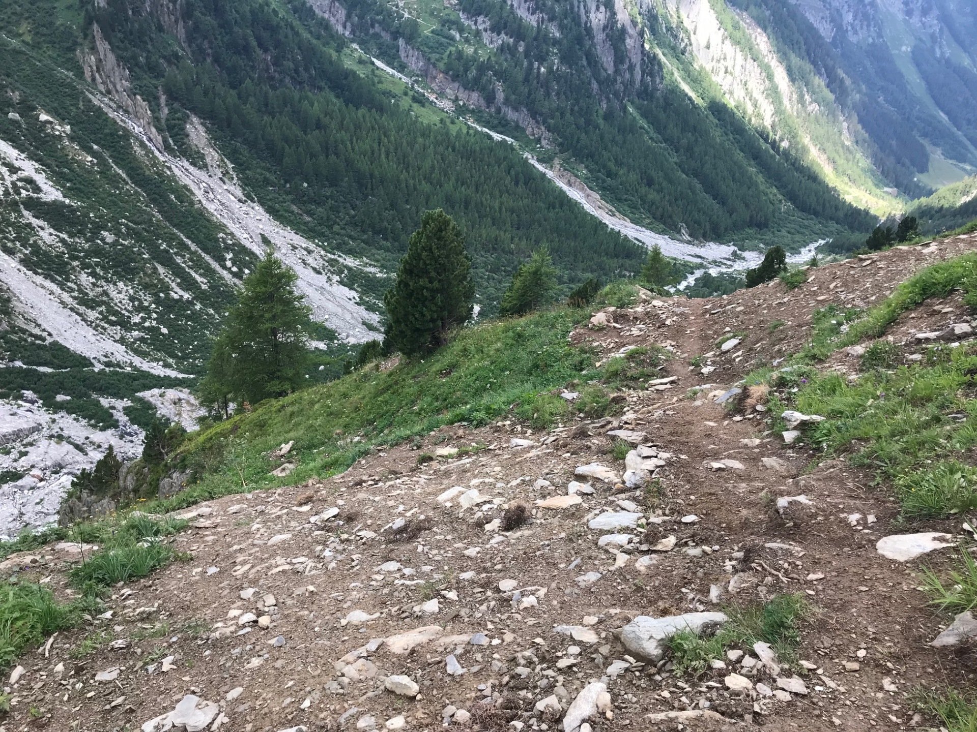 Walkers Haute Route eroded path