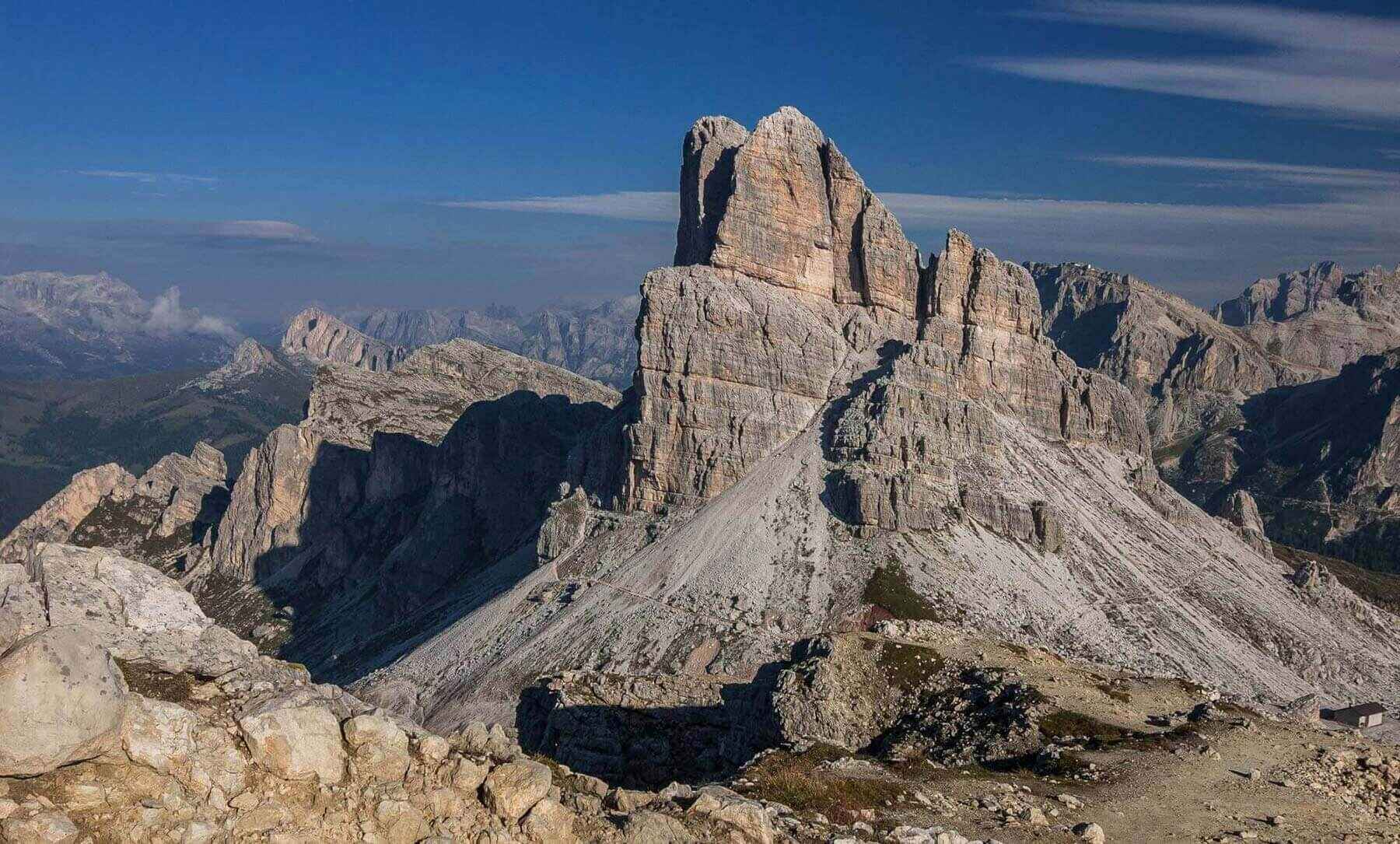 A rocky outcrop in the Dolomites