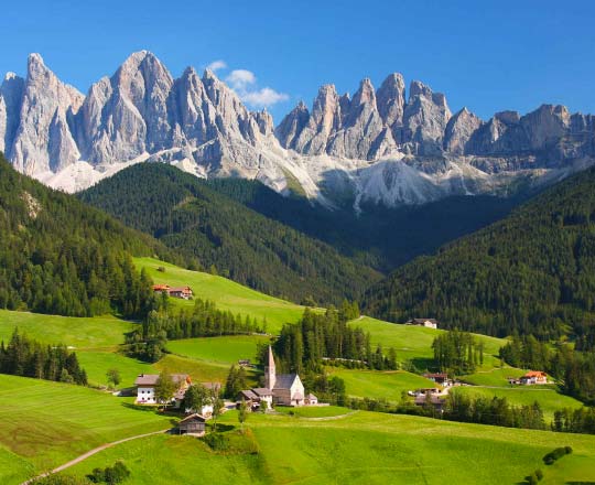 Photo showing the Dolomite mountain range