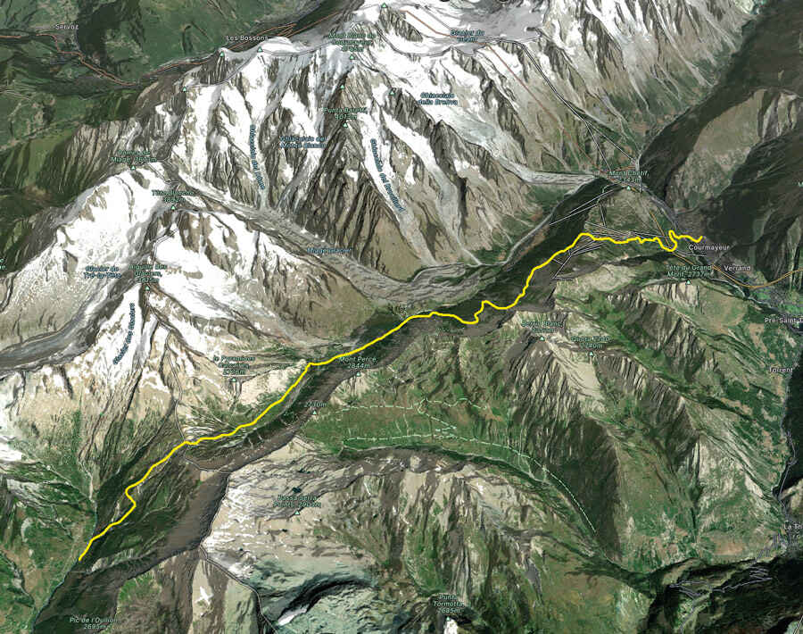 mapa tour del mont blanc