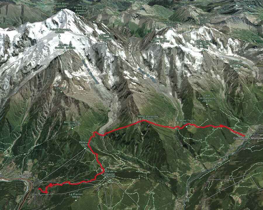 mapa tour del mont blanc