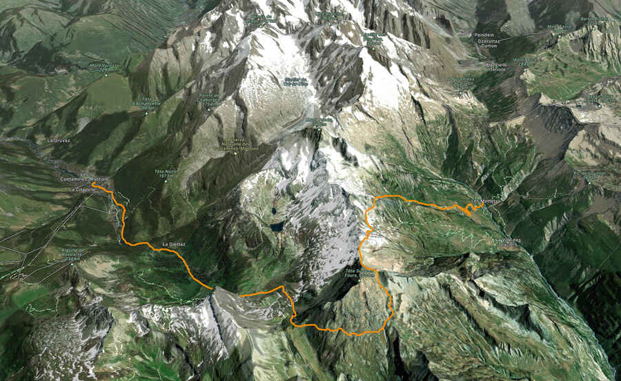 tour du mont blanc elevation map