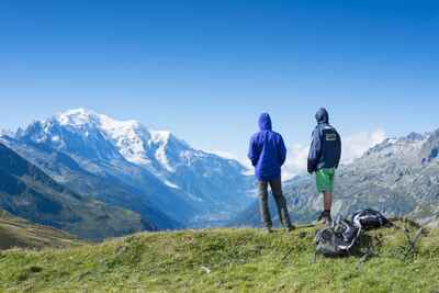 2 hikers on the Col du Balme